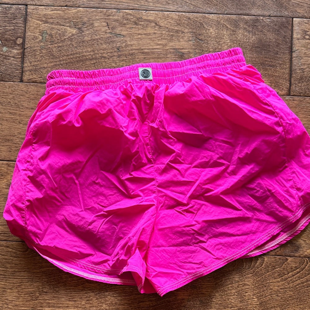 Women’s Hot Pink Athletic Shorts with Elastic Waist